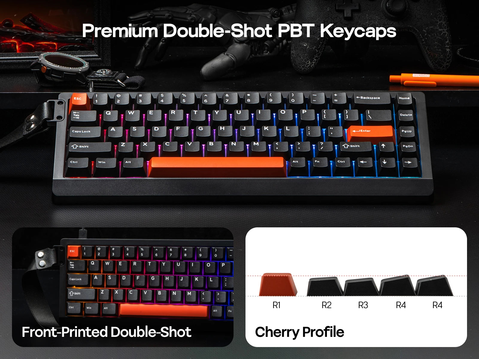 EPOMAKER HE68 Lite 65% Layout Tray-Mounted Wired Hall Effect NKRO Magnetic Keyboard DKS SOCD 8kHZ Polling Adjustable Actuation