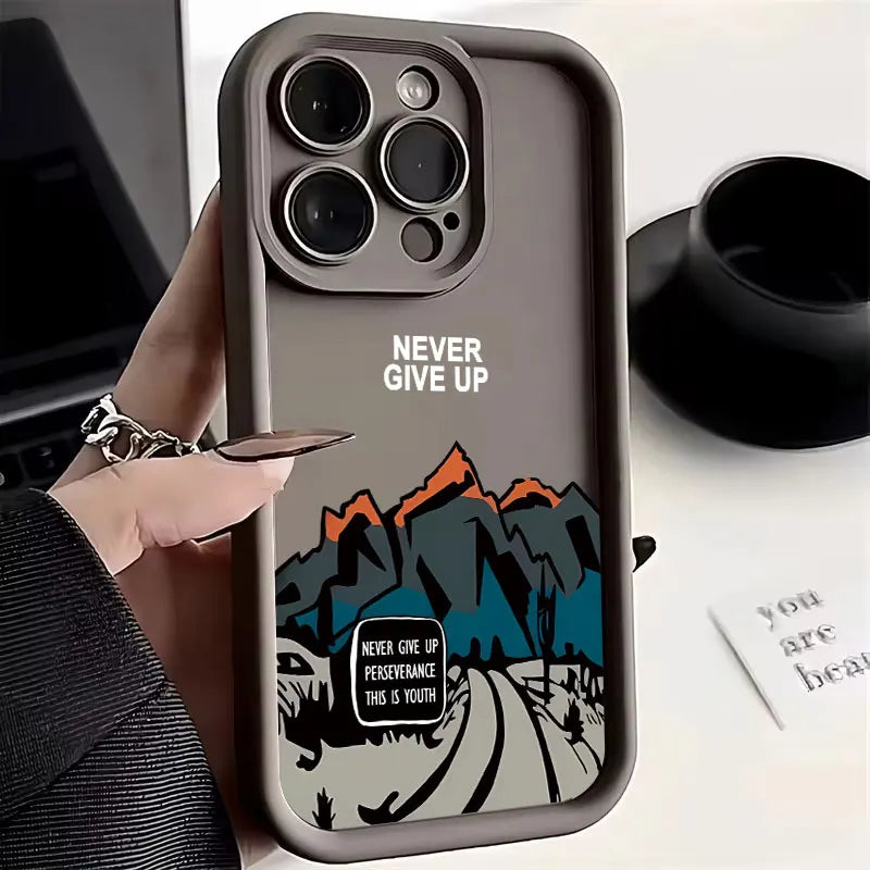 For iPhone 17 16 15 14 13 12 11 Pro Max Case Mountain Road Silicone Phone cases For iPhone 15 16 Plus Cover