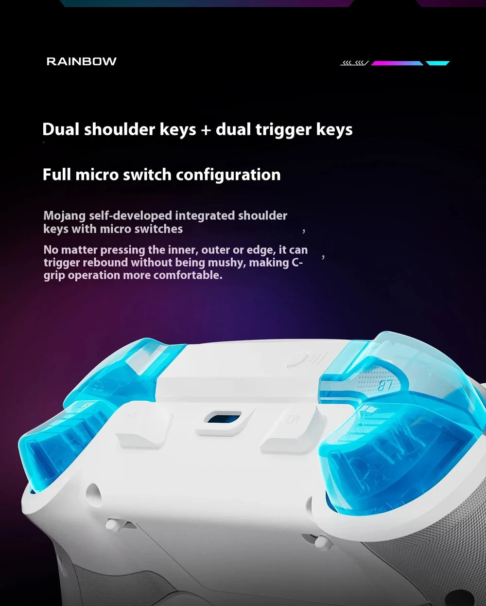 BIGBIG WON Rainbow3 Wireless Game Controllers NearLink 2.4G Hall Joystick Micro Motion Button RGB Gamepad for PC/Switch/Switch2