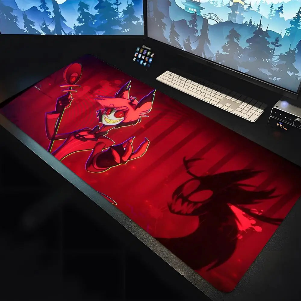 Hazbin Hotels Alastor Mouse Pad large keyboard mouse desk pad non-slip water proof rubber gaming mouse pad laptop carpet 600x300