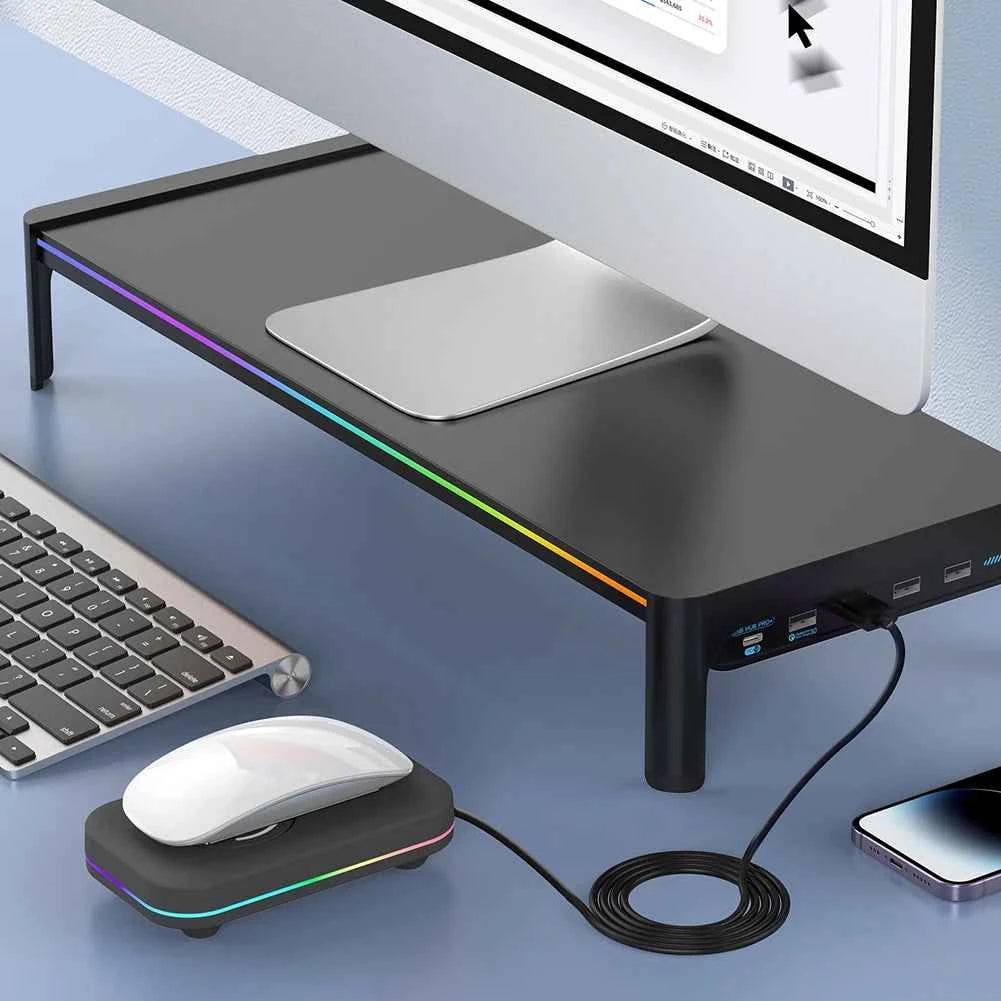 Undetectable Mouse Mover Jiggler 4 Modes Mouse Wiggler with Adjustable Interval Timer ON/Off Switch RGB Lights Keeps PC Active