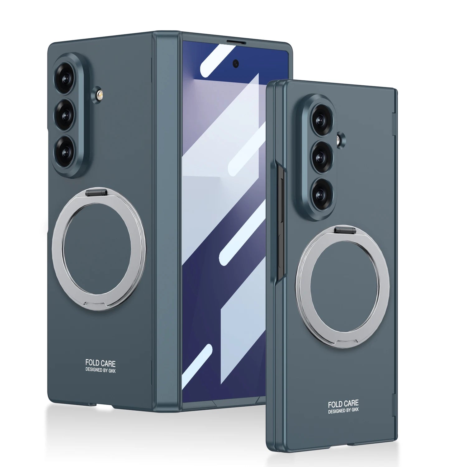 Magsafe Rotating Bracket Case For Samsung Galaxy Z Fold 7 Skin-feel Matte With Glass Film ZFold7 Magnetic Hinge Protective Cover