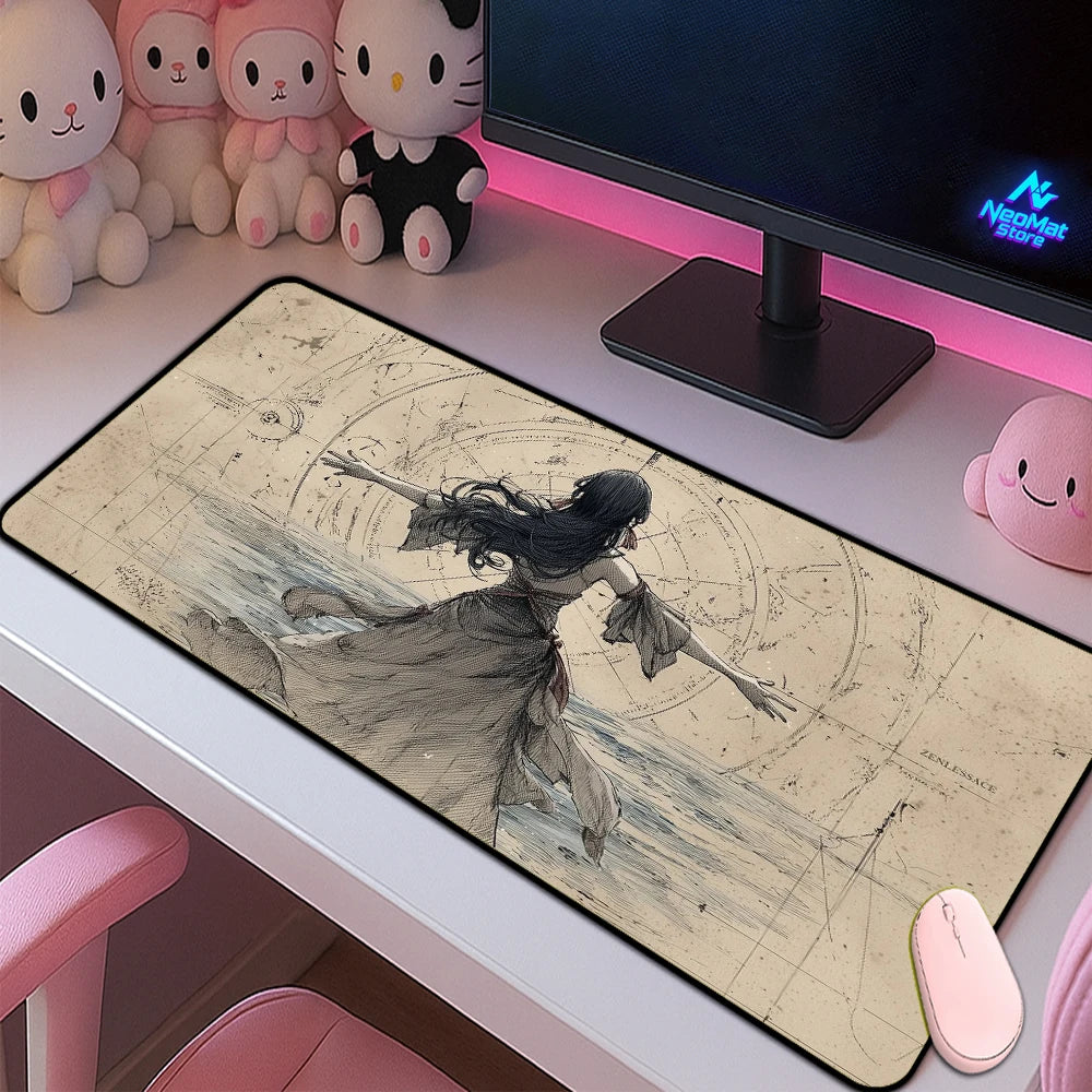 Schematic Mouse Pad Ink Sketch XL Laptop Large Gaming Desk Mat 900x400 Vintage Line Art Mousepad Desktop Accessories Mousepads