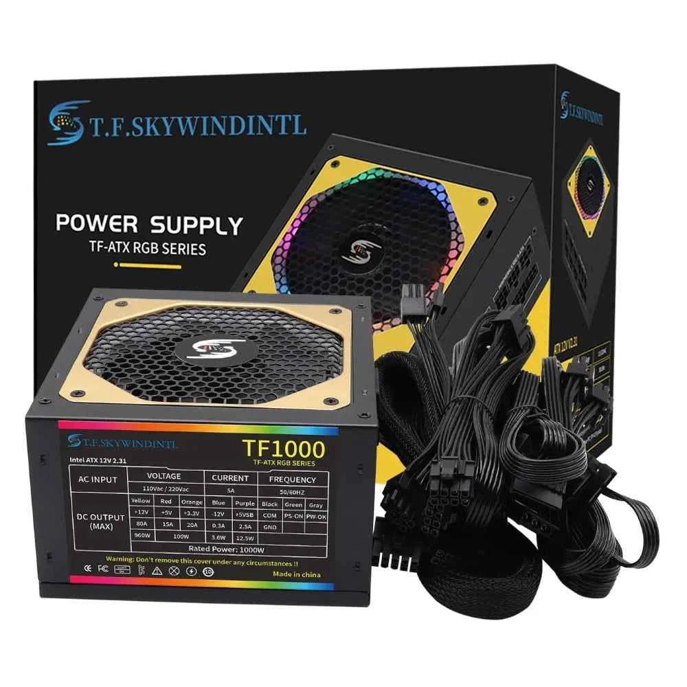T.F.SKYWINDINTL Gold 1000W Computer TF1000 Full Modular PC Power Supply Medal Active PFC ATX