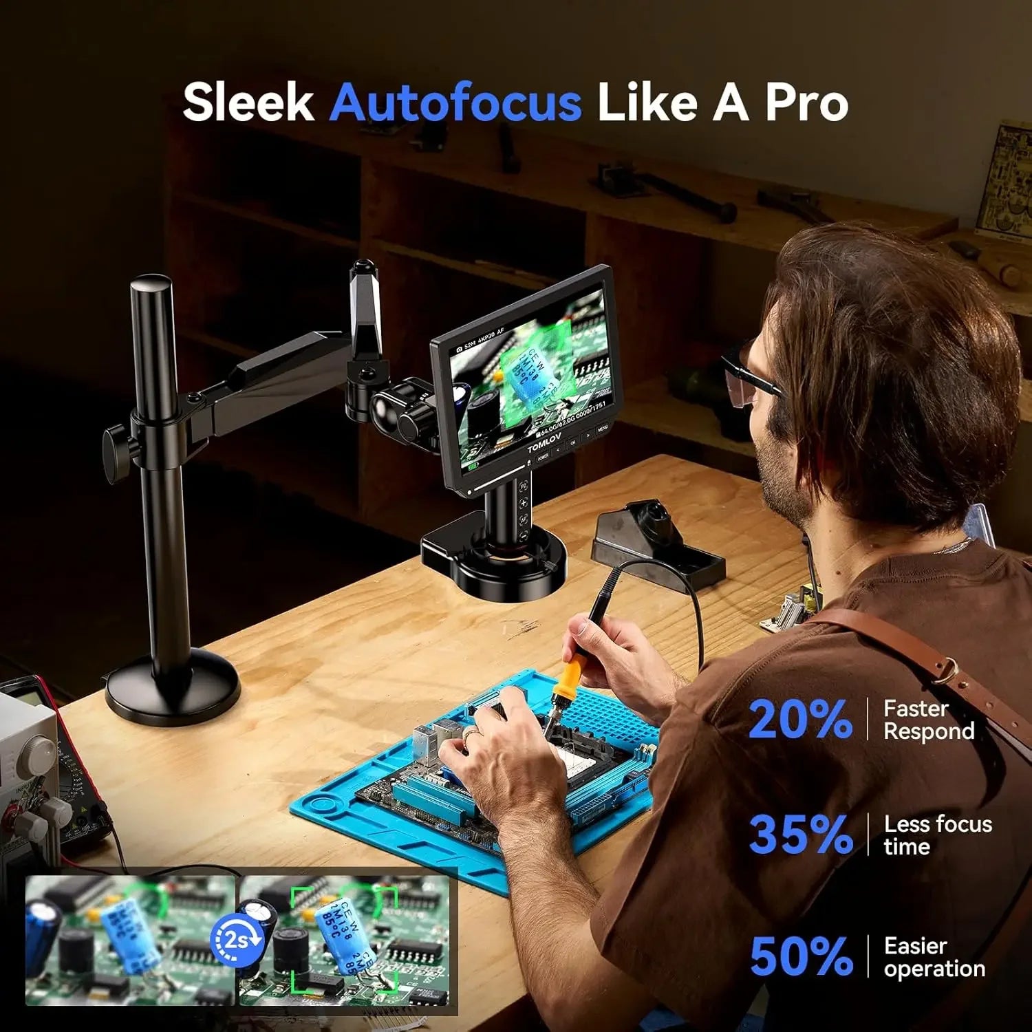 TOMLOV 4K Digital Microscope Autofocus 2000X 8
