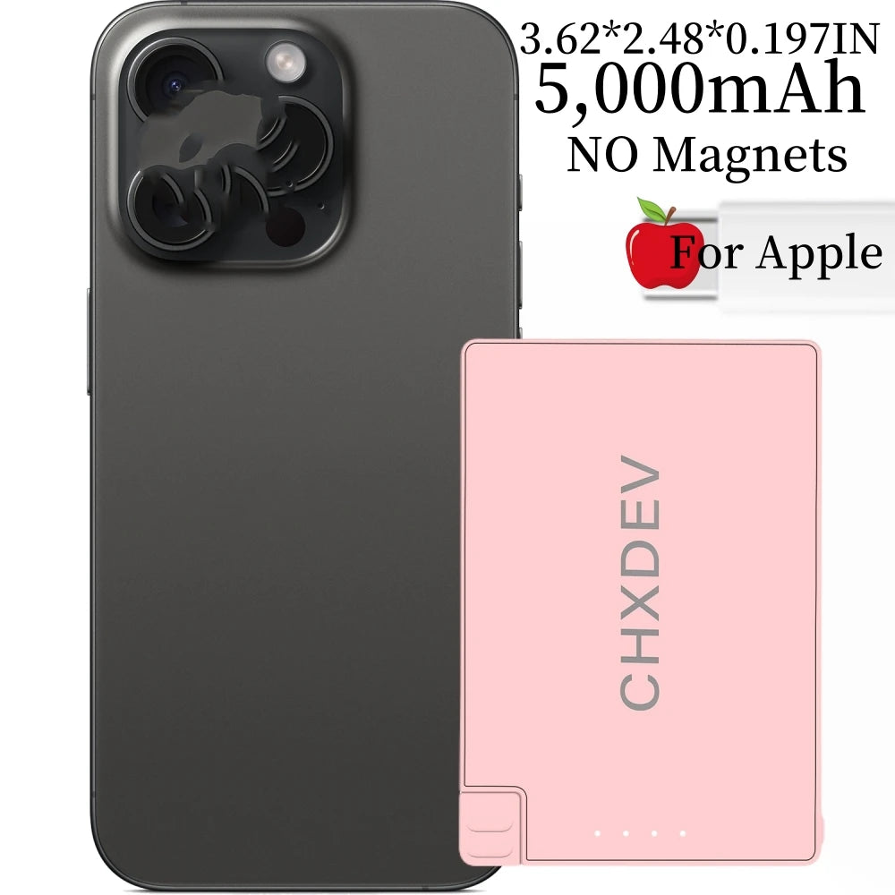 CHXDEV Ultra-Thin Magnetic Power Bank Ultra-Slim 8000mAh Charger , Mini Power Banks For Card Holder Wallet, For IPhone XIAOMI