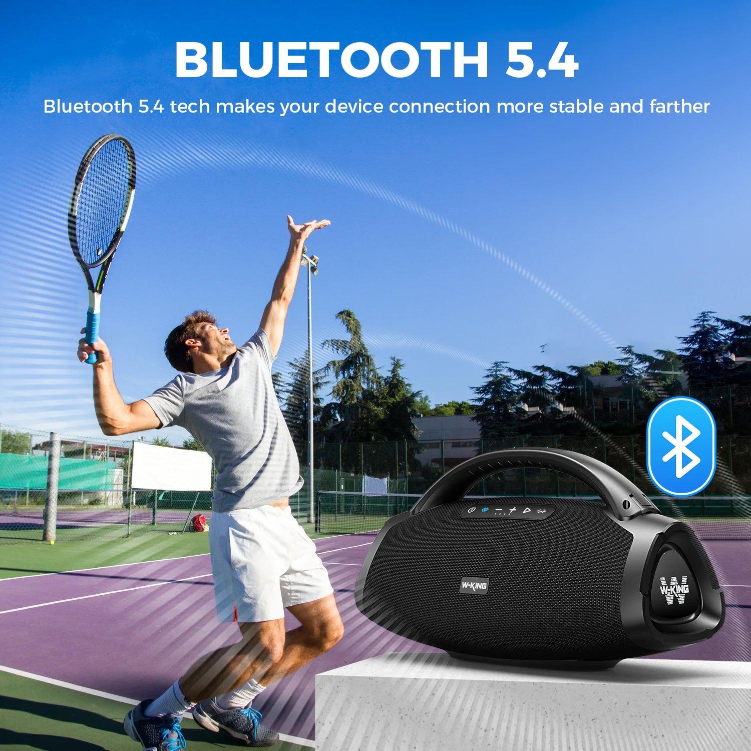 W-KING D20 Portable Bluetooth Speakers,200W RMS Massive Bass Party Boombox IPX7 Waterproof Speaker Large,Outdoor Speaker,BT5.4