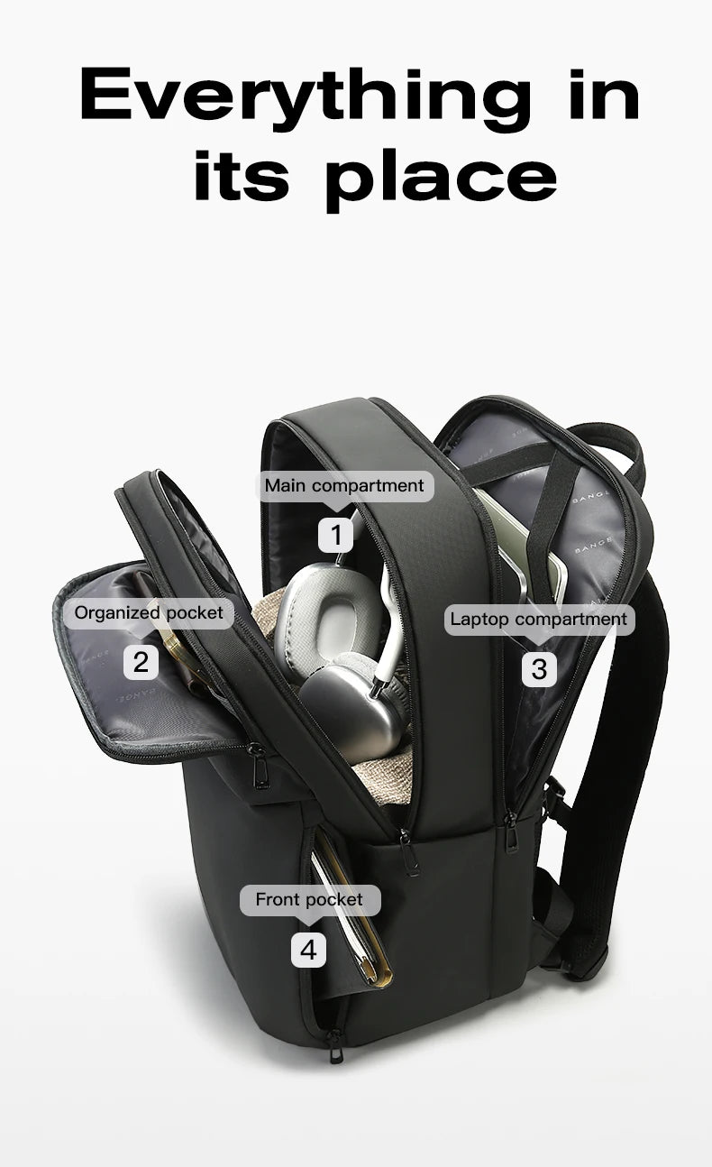 BANGE Simple Design Large Capacity Laptop Backpack Water Resistant Computer Backpack Fits 16 Inch Laptop Back Pack Bag for Male