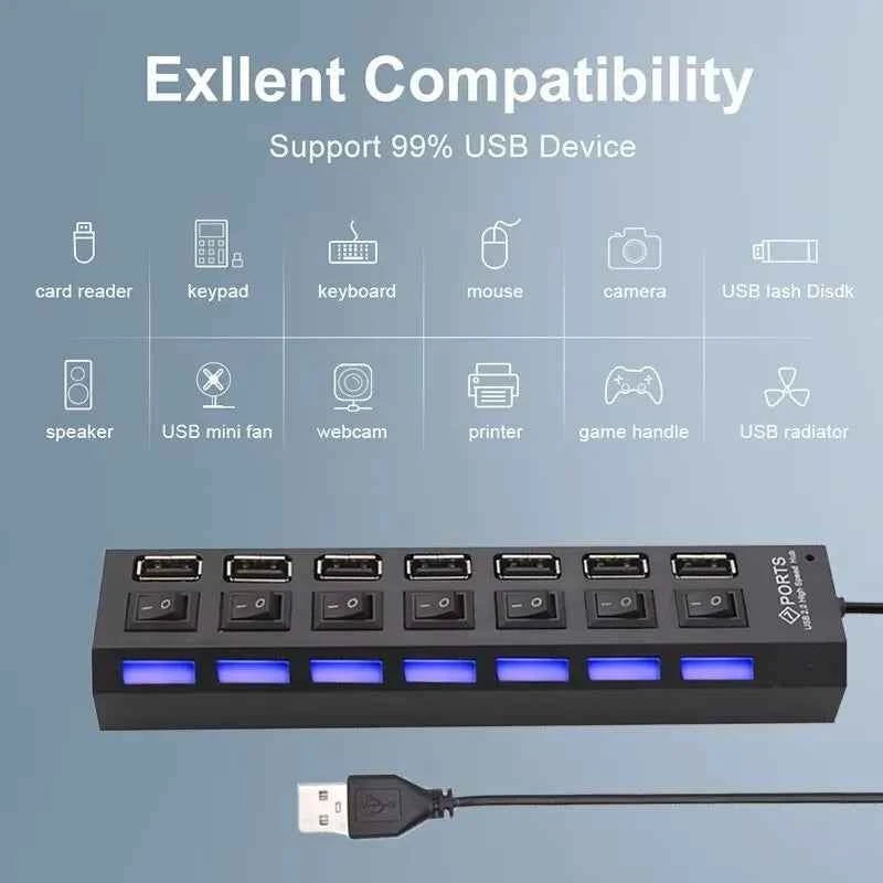 Switch Extension Hub 7 port USB2 0 Hub Computer USB Extension Hub One switch-extension-hub-7-port-usb2-0-hub-computer-usb-extension-hub-one