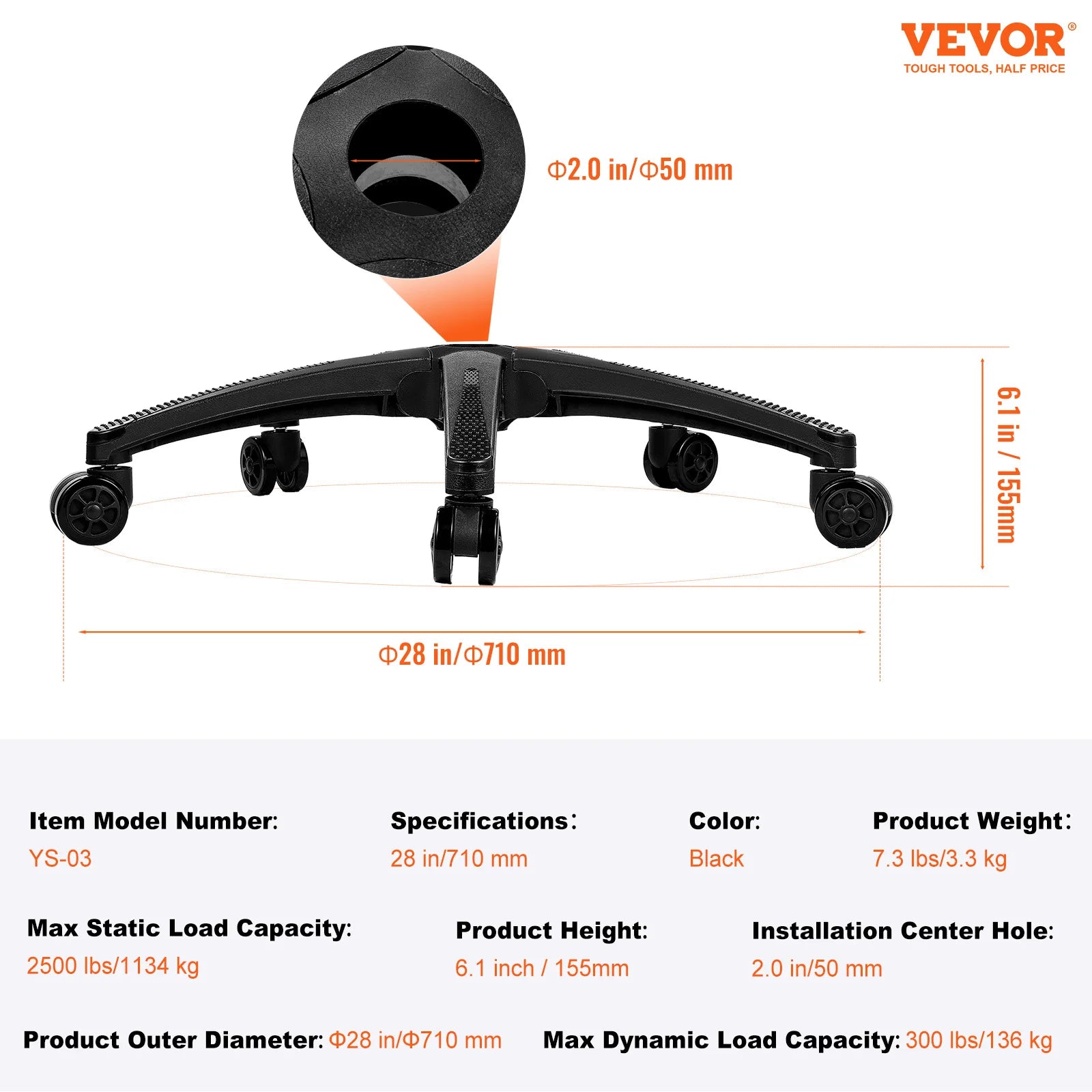 SucceBuy Office Chair Base – Heavy-Duty Universal Replacement