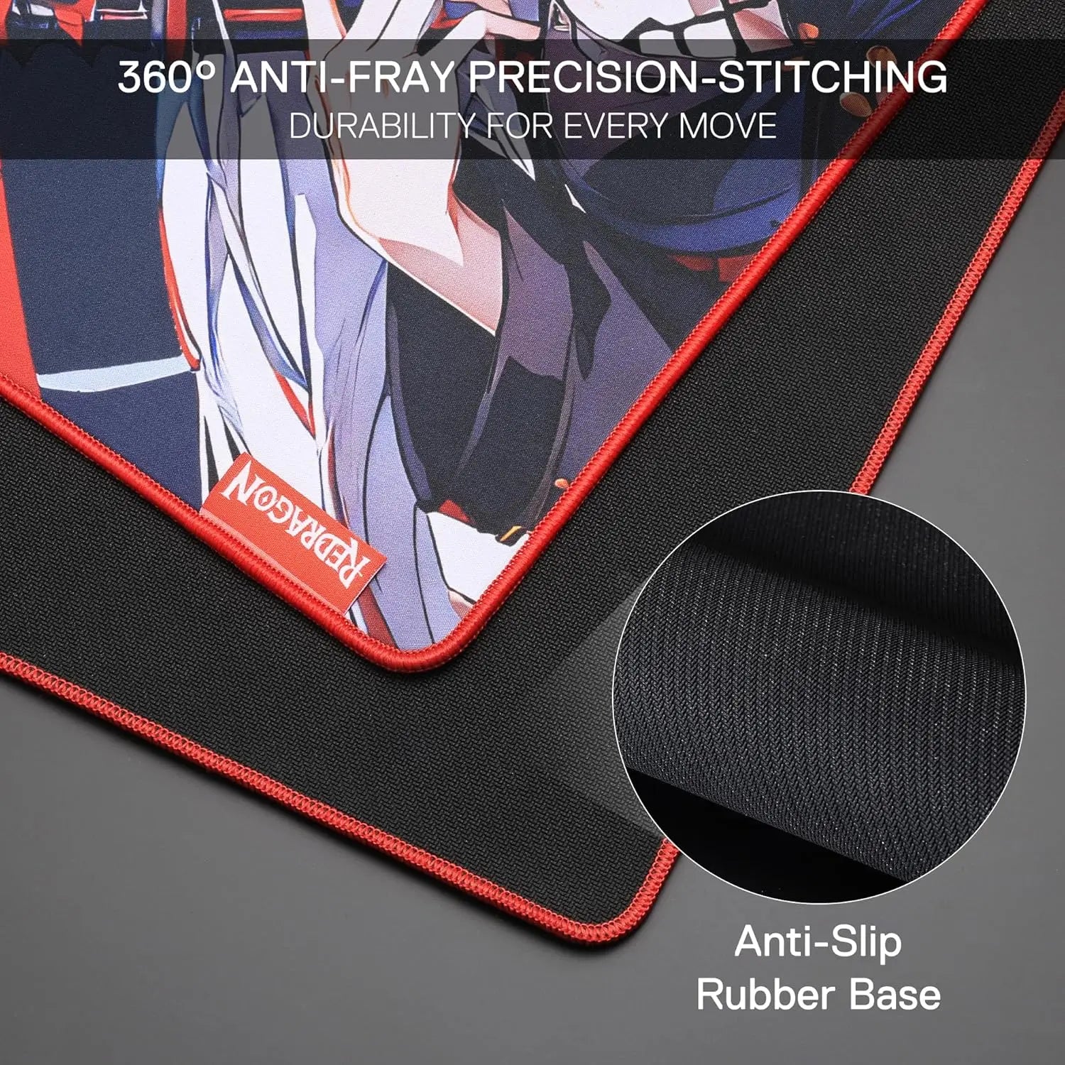 Redragon EISA P047 Anime Gaming Mouse Pad - Smooth Lycra Surface, Anti-Slip Rubber Base, Spill-Resistant, Durable 5mm Thick - WinSupport Tech