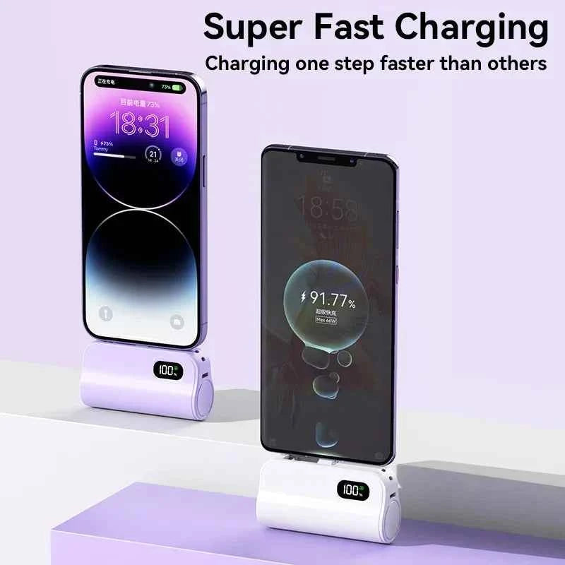 50000mAh Mini Capsule High Capacity Power Bank Portable Wireless Fast Charging External Battery for iPhone Xiaomi Huawei Samsung