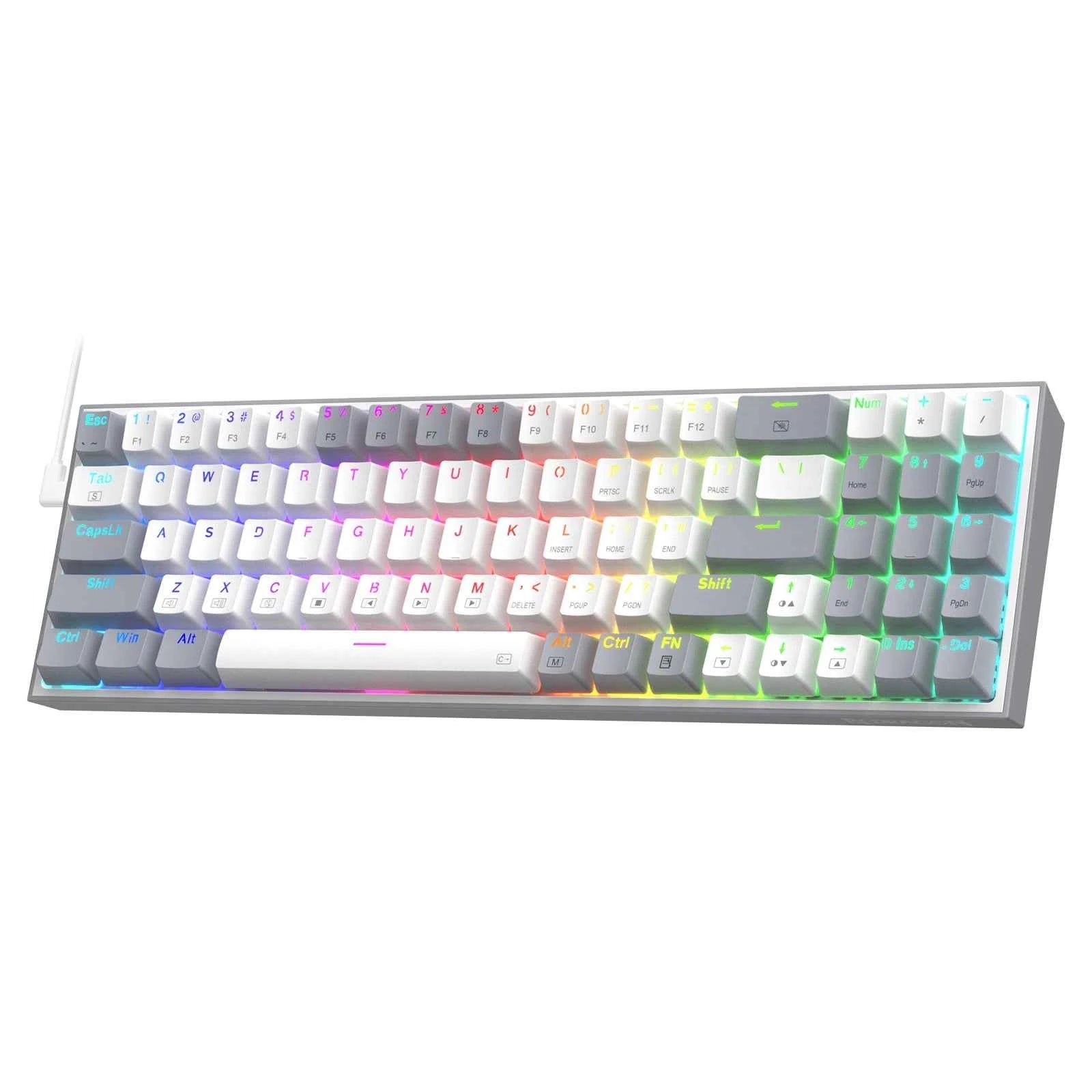 Redragon K628 75% Wired RGB Gaming Keyboard, 78 Keys Hot-Swappable Compact Mechanical Keyboard Hot-Swap Socket,  Red Switch