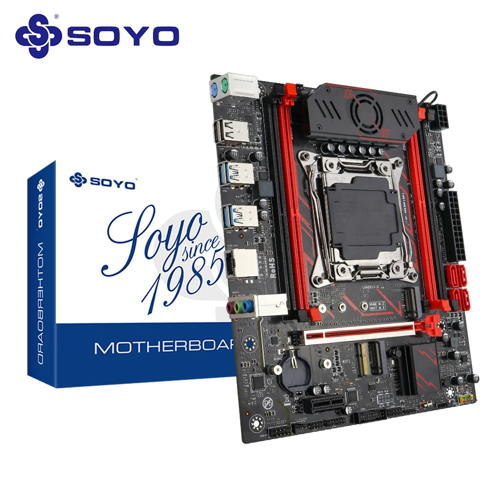 SOYO X99 Gaming Motherboard Set C612 Chipset TPM2.0 Pin with E5 2680 V4 CPU & DDR4 16G (2*8G) 2133MHz RAM PCIE3.0 for Desktop PC - WinSupport Tech