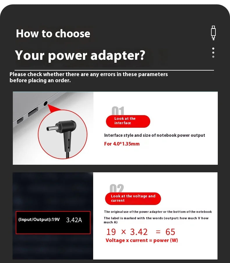 19V 3.42A 65W 4.0*1.35 Power Charger Laptop Adapter For Asus Zenbook UX32VD UX305CA UX31a X201e UX305F S200E VM520U R45 ADP-65DW