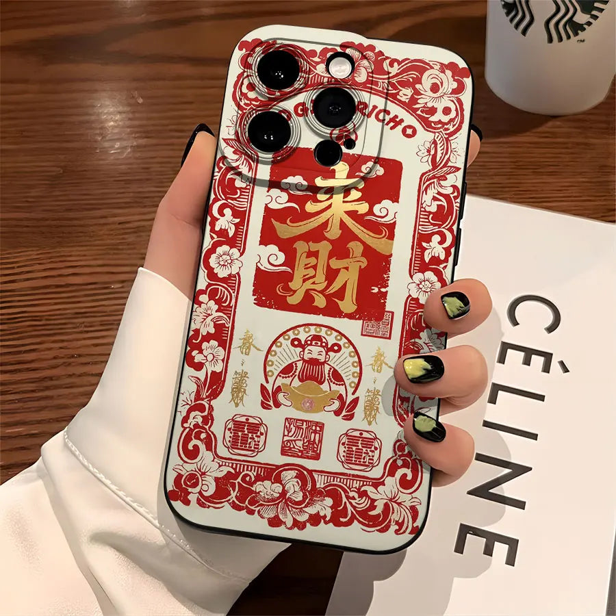 Lai Cai Patterned phone cases for iPhone 17 to 11 Pro Max Plus