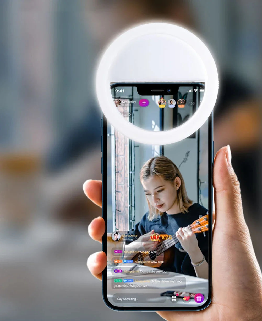 LED Selfie Ring Light for Mobile Phone Lens Selfie Light for IPhone, Samsung, Xiaomi, POCO Mobile Phone Portable Selfie Light
