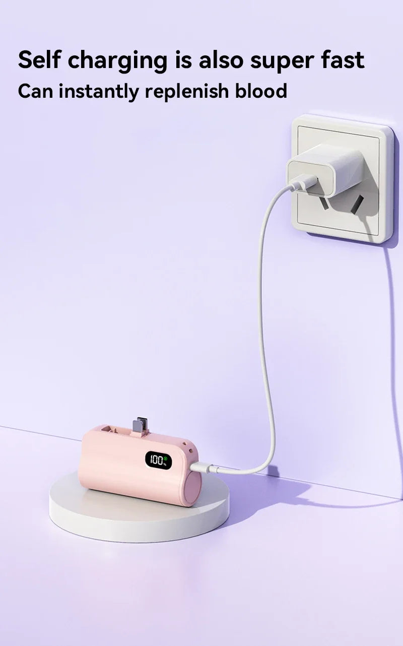 50000mAh Mini Capsule High Capacity Power Bank Portable Wireless Fast Charging External Battery for iPhone Xiaomi Huawei Samsung