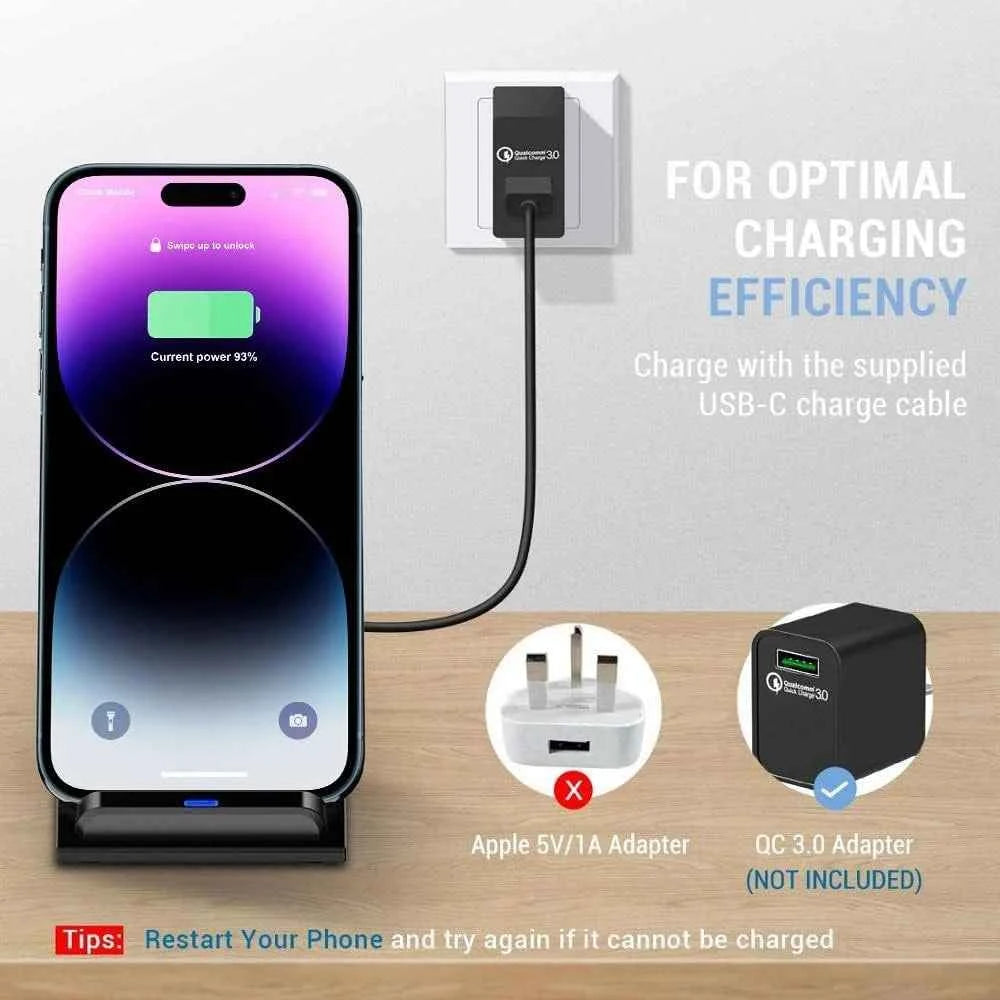30W Wireless Charger Fast support for Samsung S26-S21 Ultra Quick Charging Stand For iPhone 17-12Pro Max Xiaomi 17 14