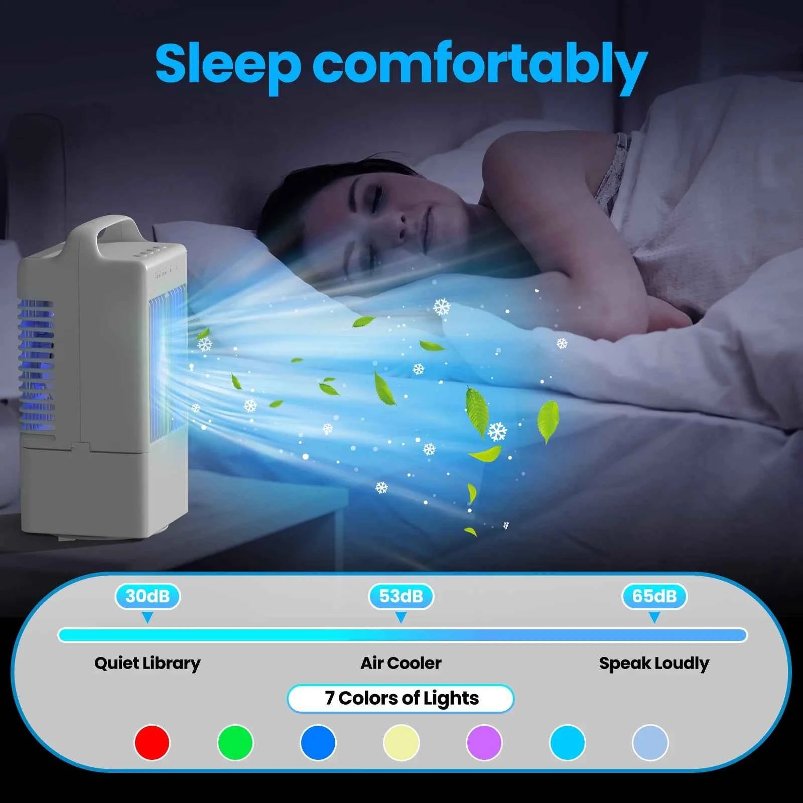 Small Electric Fan with Water and Ice Office Air Conditioning Fan Air-conditioning Fan Desktop USB Portable for Home Bedroom