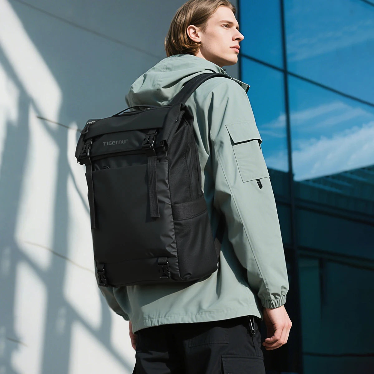Tigernu Travel Backpack Male TPU Waterproof Backpack Men Bags Expandable Men's Backpack Business Bags School Backpack