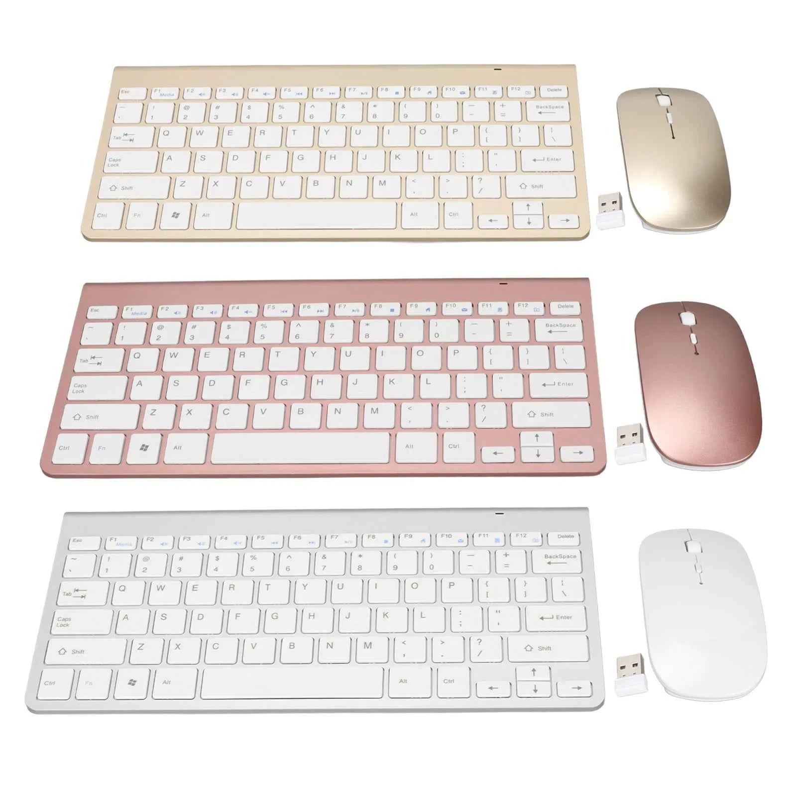 Keyboard Mouse Set 2.4G Wireless 78 Keys USB Thin Etched Keycaps Ergonomics Mute Button Computer Keyboards Mouse Wireless Mouse