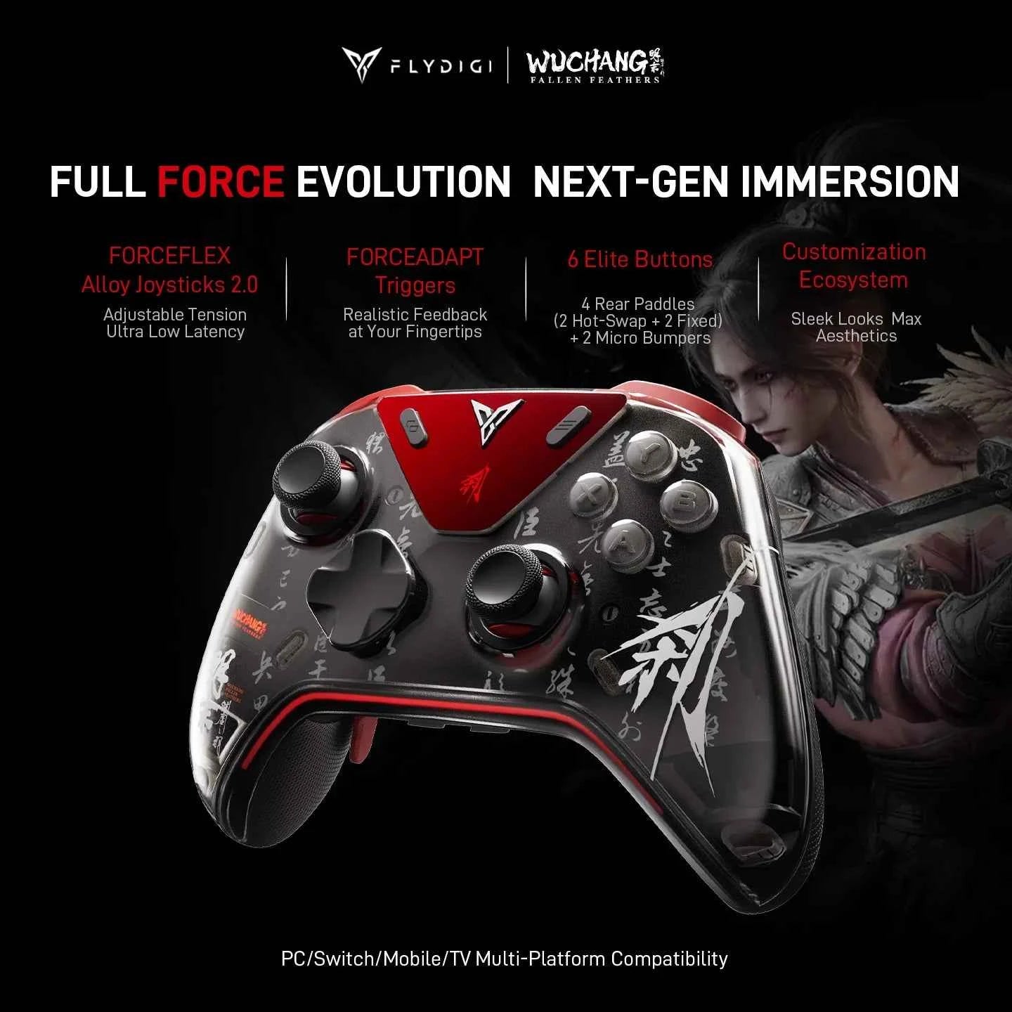 Flydigi apex 5 controller gamepad wireless gamepad for pc /Switch/Phone/TV/tablet computer,charging dock with Cool RGB screen