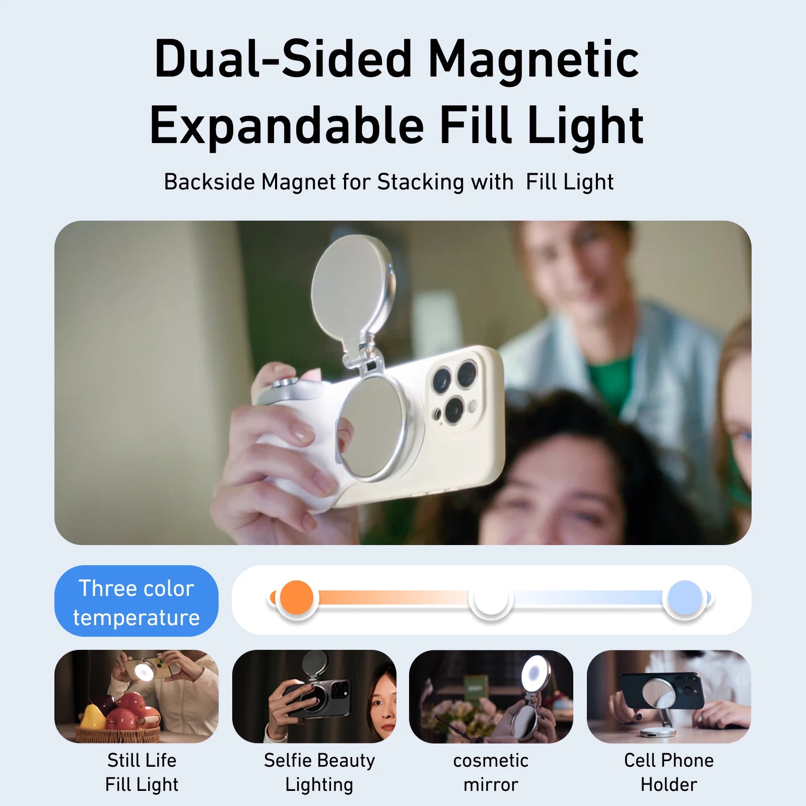 TELESIN Magnetic Phone Camera Hand Grip Universal Smart Phone Holder with Remote Control for iPhone & Android Bluetooth Shooting Aid