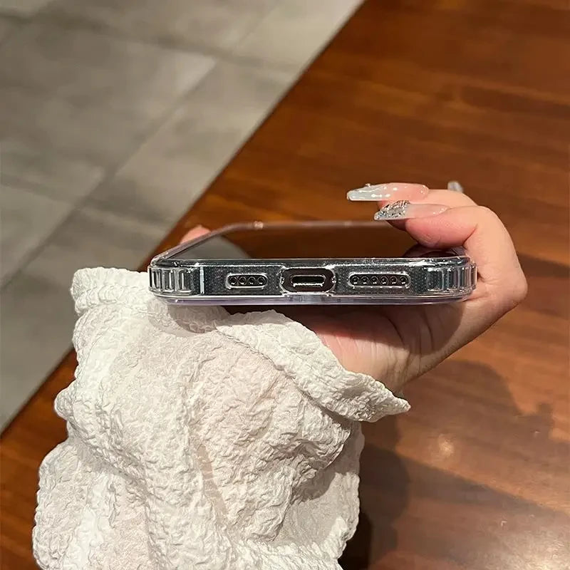 Transparent Magnetic Case For iPhone 17 Air 16E 16 PROMAX 15 14 Plus 13 12 Mini 11 Pro  For Magsafe Clear Wireless Charging