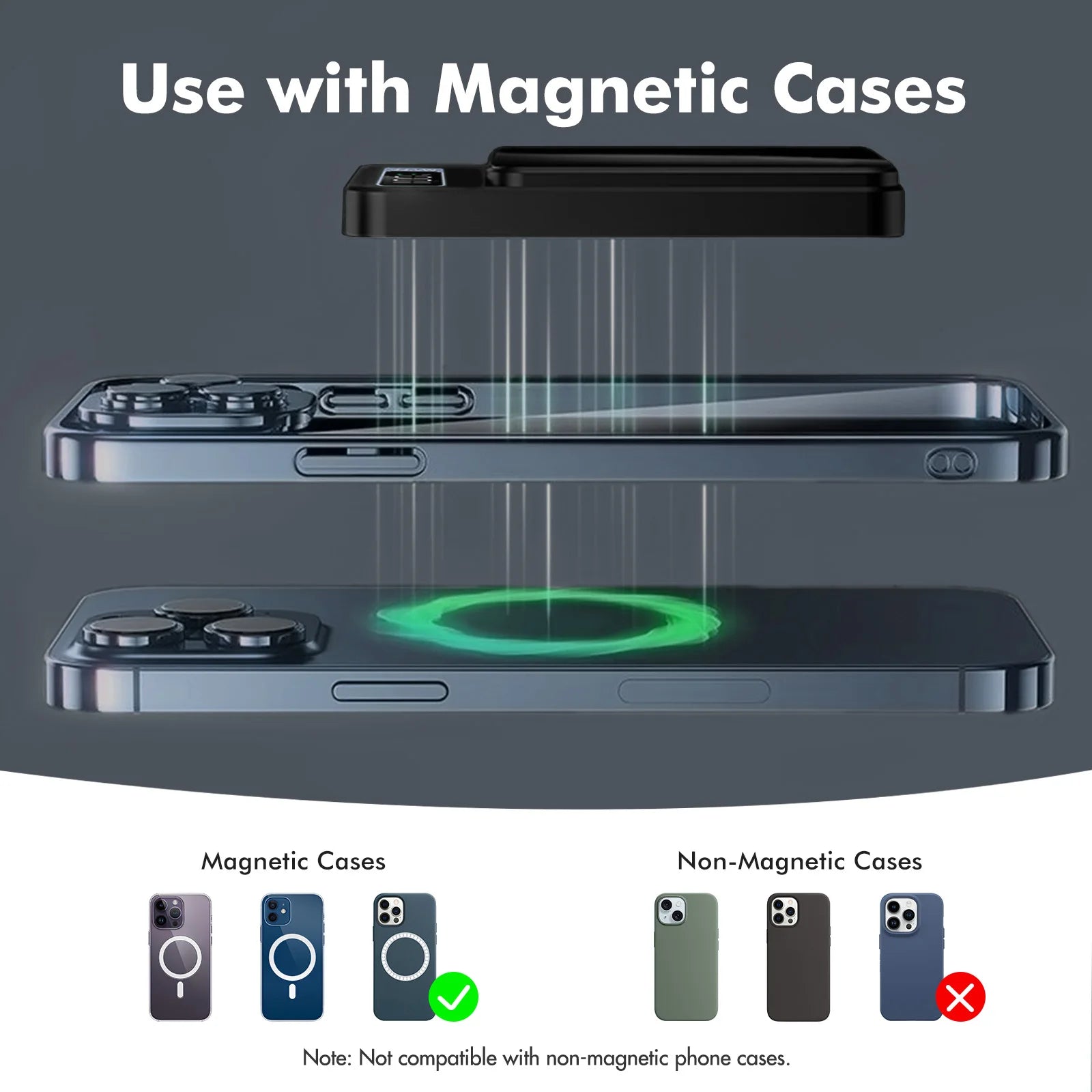 2-in-1 Wireless Magnetic Power Bank Fast Charging Portable PD 22.5W 10000mAh LED Power Display for iPhone 17/16/15/14 Samsung