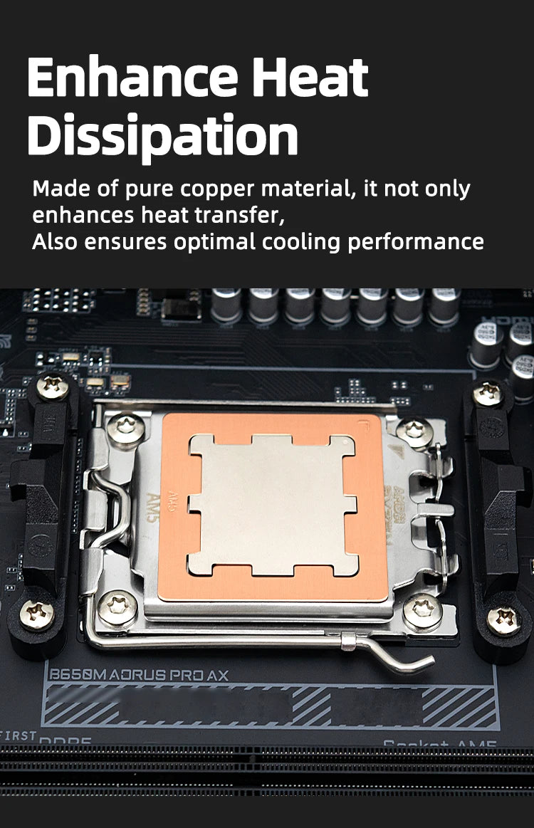 TEUCER AM5 CPU Anti-bending Bracket Bending Corrector Pure Copper Material Adapted to AMD 7950X 7900X 7700X 7600X
