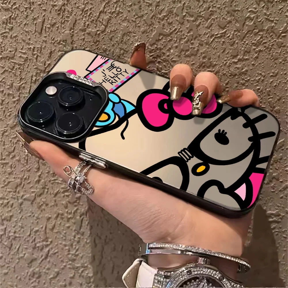 Sanrio Cartoon Hello Kitty Phone Case for iPhone 17 Pro 16 15 14 ProMax XR X XS 7 8 13 14 Pro Max 15 Plus Matte IMD Laser Cover