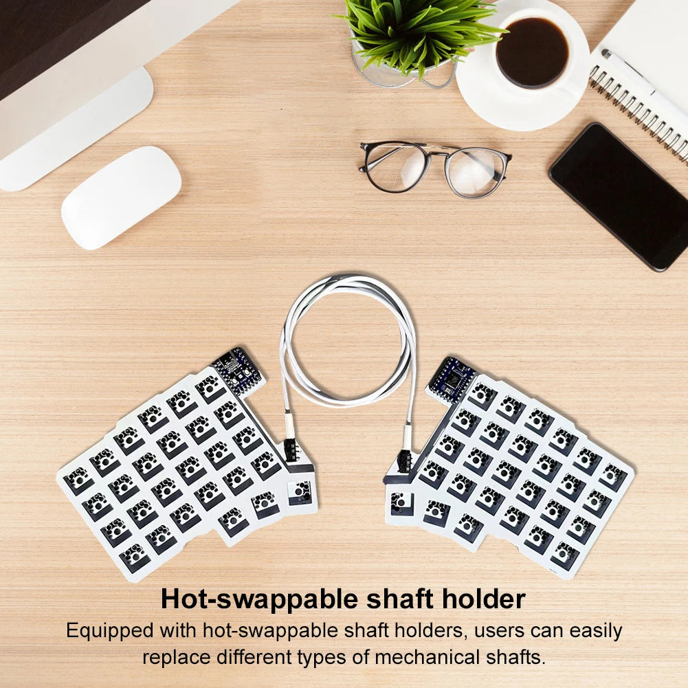 Split Keyboard Wired Ergonomics Keyboard Hot Swap Programmable Keyboard Left Right Hand Keyboard Customized PC Gamer Accessories