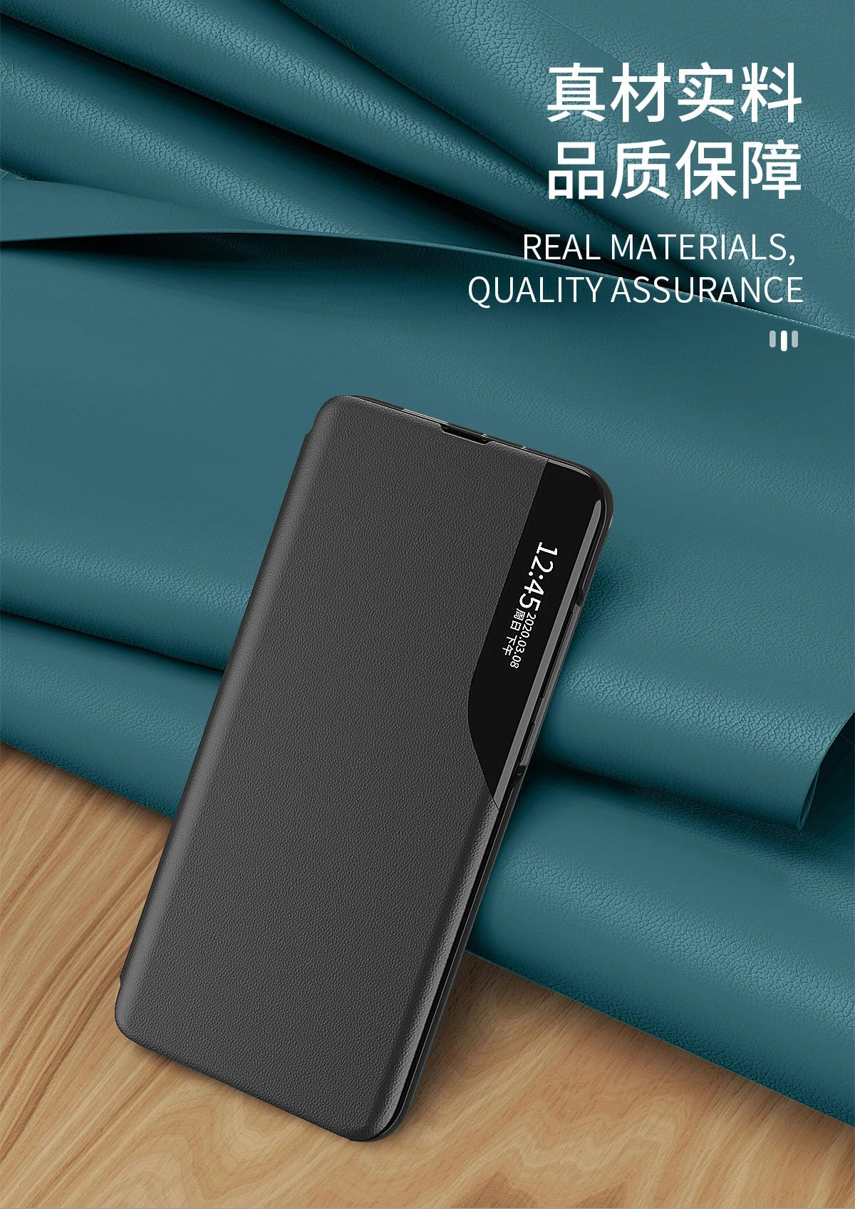 Smart View Window Leather Flip Phone Case with Kickstand For Samsung S26 Ultra S25 Edge S24 S23 S21 S20 FE S22 Plus + Note 20