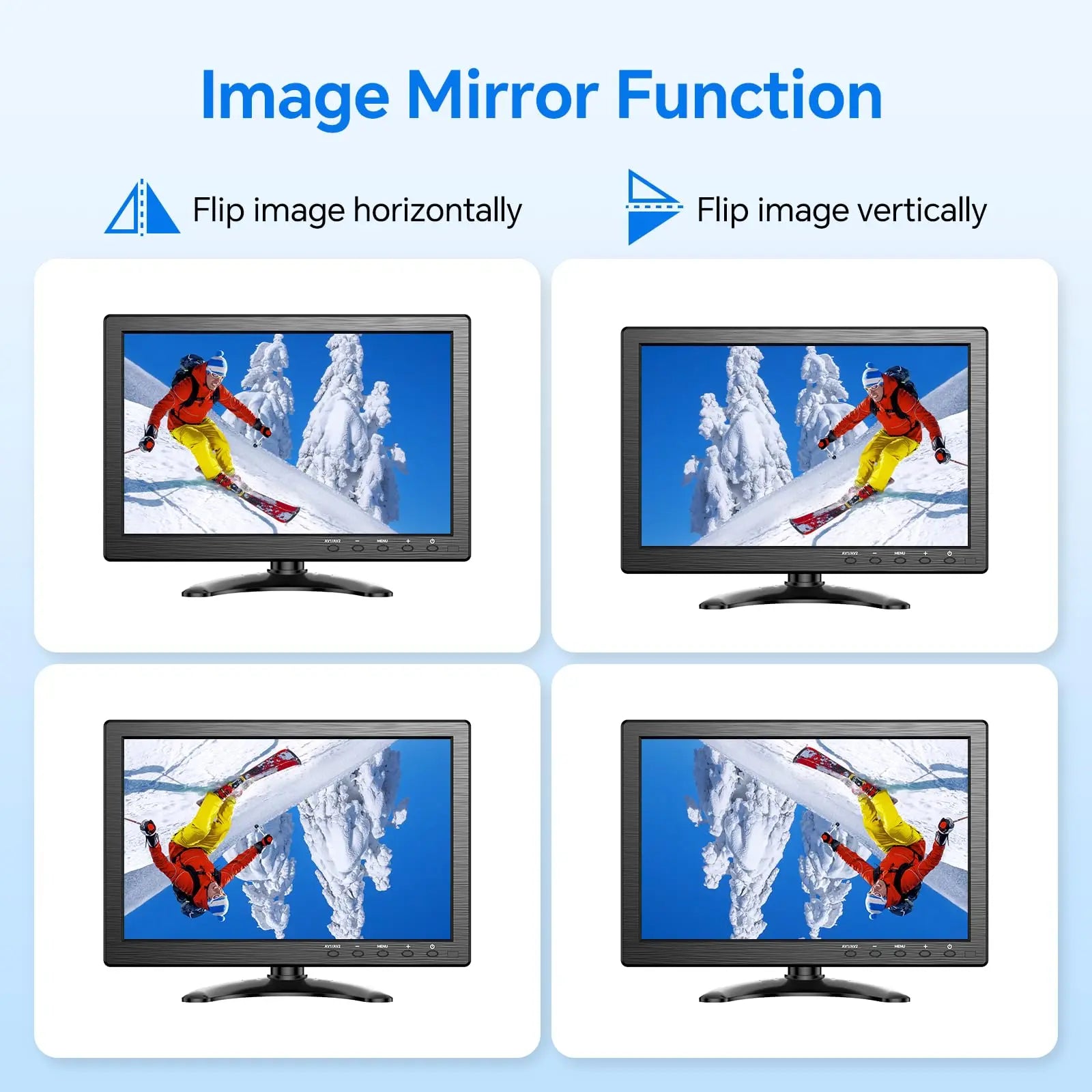 EYOYO 10-inch Security Monitor 1366x768 Small Desktop Monitor With HDMI VGA AV BNC USB Input,Built-in Speakers,For PC CCTV NVR