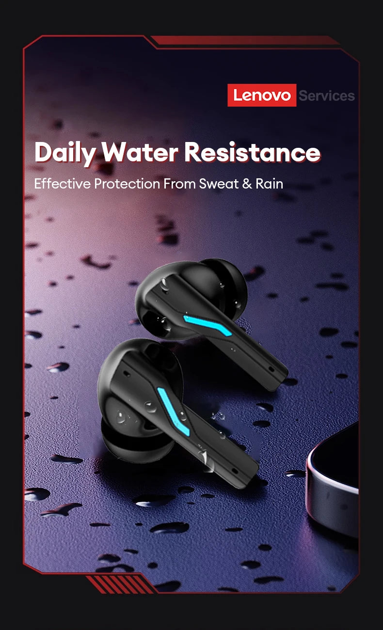 Lenovo GT100 True Bluetooth 6.0 Earphones Esports Gaming Wireless Headphone Low Latency HiFi Sound Music Earbuds Long Endurance