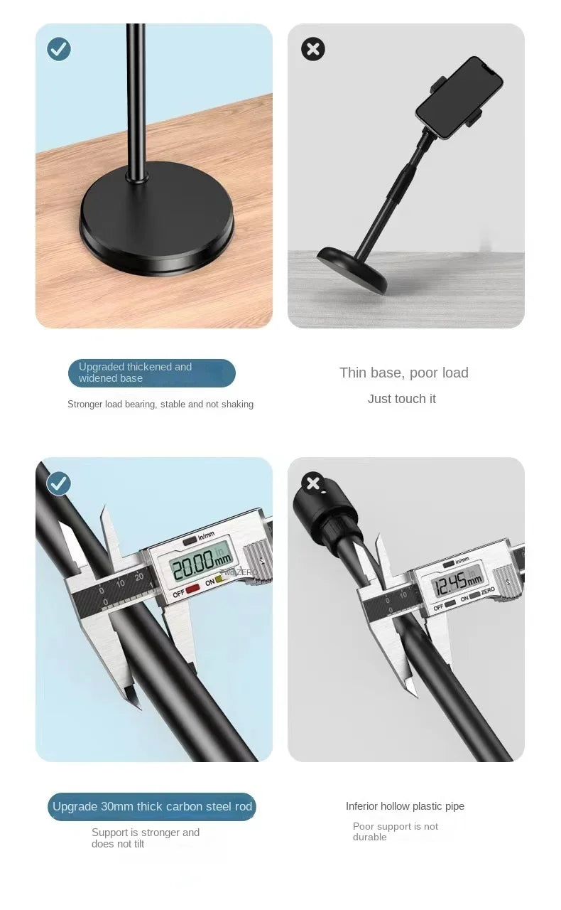 Smartphone Mobile Stand For Cell Phone Holder With LED Ring Light Grip And Beauty Enhancements For Professional Live Streaming