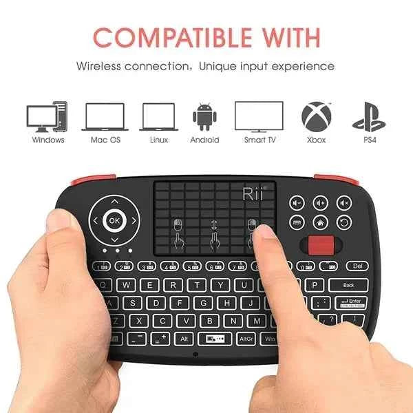 i4 Mini WirelBluetooth Dual Mode Keyboard with Touchpad, Blacklit Portable WirelKeyboard with 2.4G