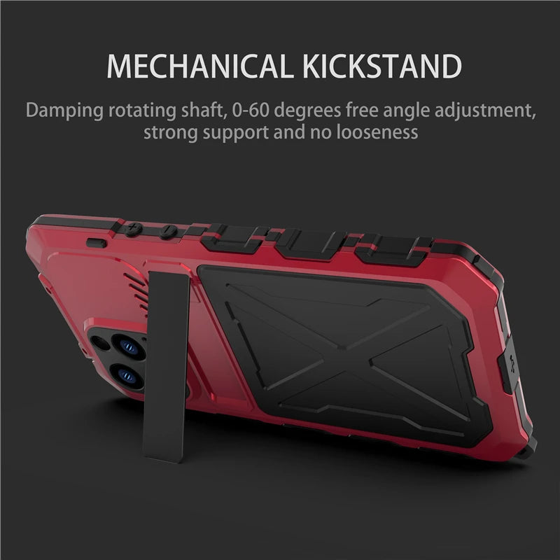 Heavy Duty Protection Armor Metal Aluminum Phone Case for iPhone 14 Pro Max 14 Plus Shockproof Cover
