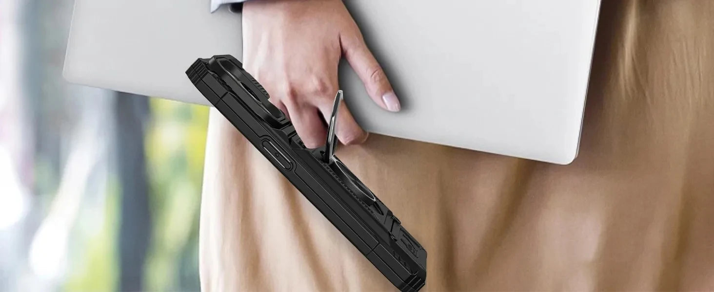 Card slot phone case for Samsung S25 Ultra Edge S23 S24 Plus FE A56 A55,with magnetic rotating ring holder, thickened shockproof