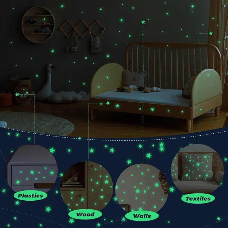 Glow in The Dark Wall Stickerst Adhesive Dots Luminous Ceiling Decals for Kids Bedroom Halloween Home Decoration