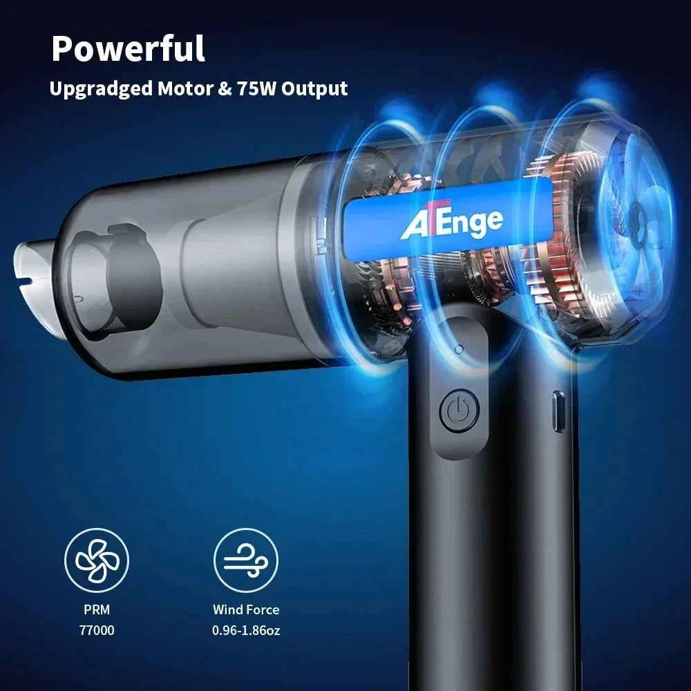 Electric Compressed Air Duster 2 in 1 Cordless Car Vacuum Cleaner Powerful Handheld Dust Air Blower for Pet Hair Office Keyboard