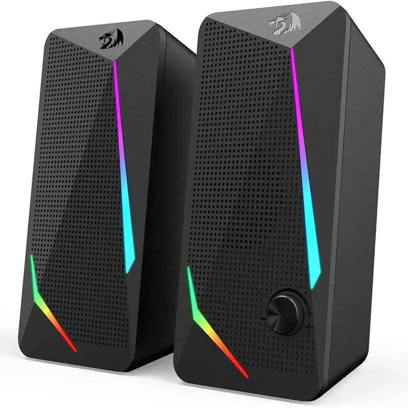 Redragon GS510 Waltz RGB Desktop Speakers, 2.0 Channel PC Computer Stereo Speaker with 4 Colorful LED Backlight Modes