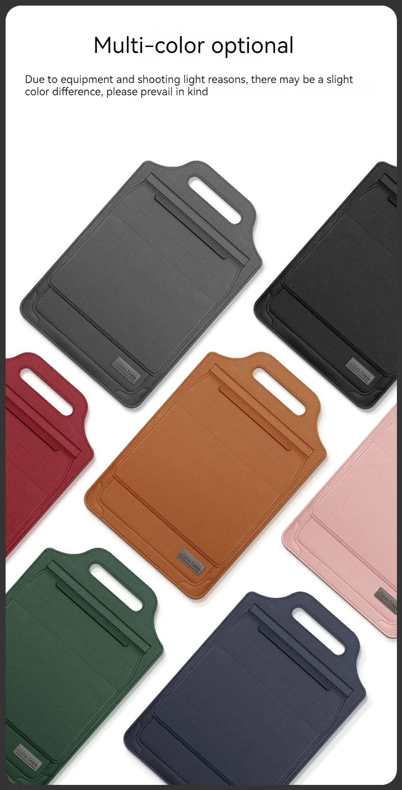 PU Leather Multi-functional Laptop Sleeve Bag Notebook Case for Macbook Air Pro 11 13 14 15 16 Pro Cover Accessories