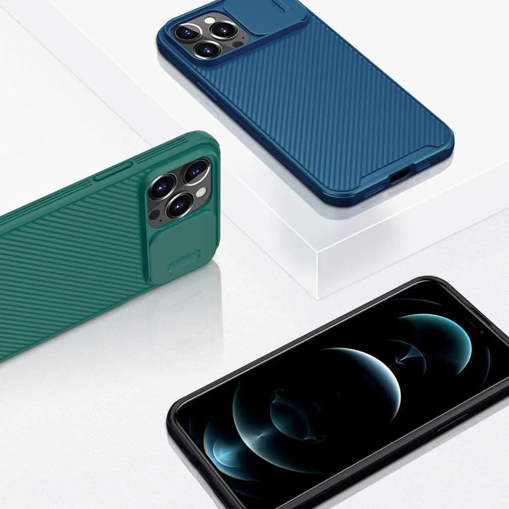 for iPhone 13 Pro Max Camshield Phone Case,NILLKIN Camera Protection Slide Protect Cover Lens Protection Case