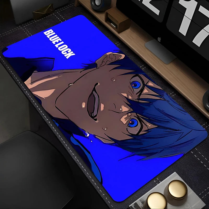 Mouse Pad Japan Anime Blue Lock Nagi Seishiro Mousepad PC Gamer Keyboard Rug Black And White Laptop Gaming Accessories Desk Mat
