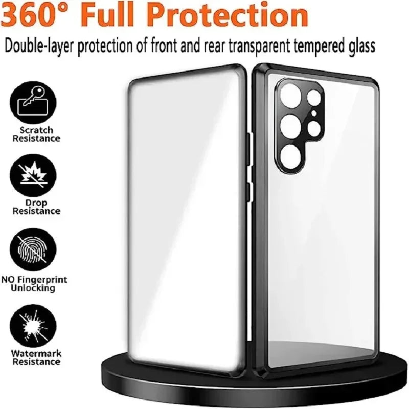 360 ° Full Protection Metal Magnetic Case For Magsafe Samsung Galaxy S26 S25 S24 S23 S22 Ultra Plus Double Sided Snap Lock Cover