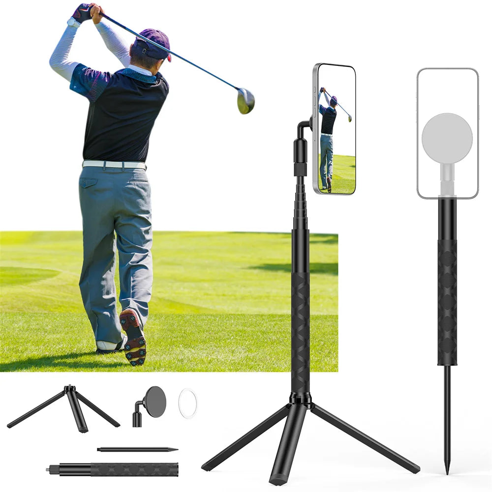 Golf BallHead Mobile Phone Magnetic Stand Outdoor Swing Fishing Insertion Photography Selfie Stick Hand Tools for Magsafe iPhone