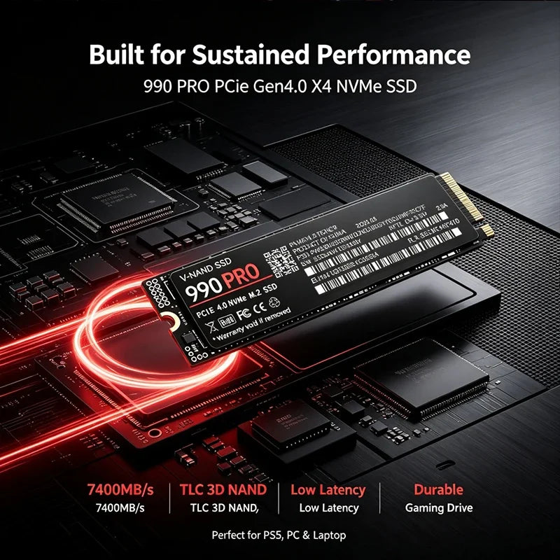 2026 New M.2 990 PRO NVMe SSD PCIe Gen4 High Performance Internal Drive 1TB 2TB 4TB Storage Upgrade For PS5 Desktop Laptop