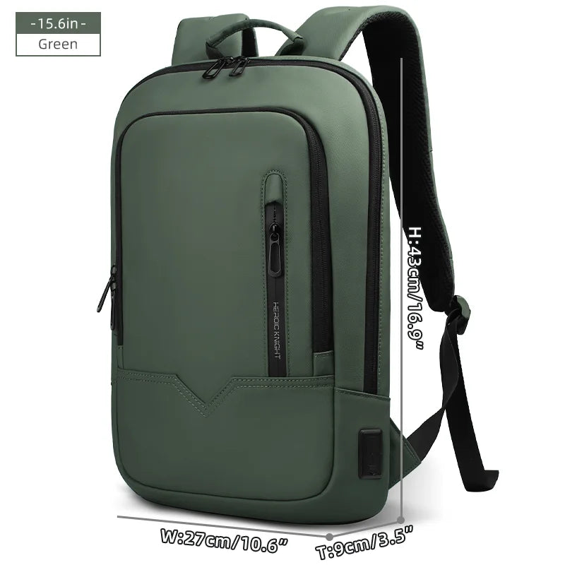 Heroic Knight Laptop Work Backpack Slim Men Waterproof Multifunctional 15.6